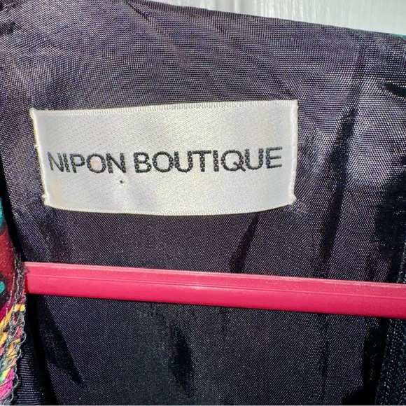Vintage Nipon Boutique Silk Wrap-Style, Jewel-Tone Floral/Paisley Dress, size 6 - Picture 3 of 13